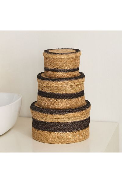 erorex Naturaloom 3-Piece Round Organizer Box Set