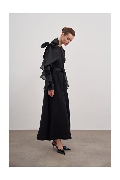 FUSHYA Tül Fiyonk Detaylı Abiye Elbise