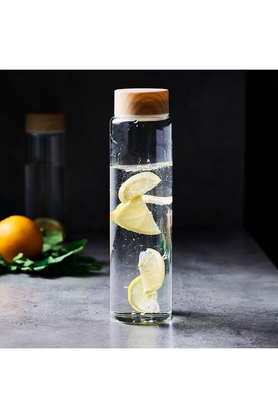 erorex Coolers Borosilicate Bottle with Wooden Finish Lid - 1 L