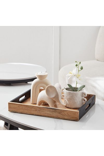 erorex Splendid Wooden Decorative Tray - 38x25x7 cm