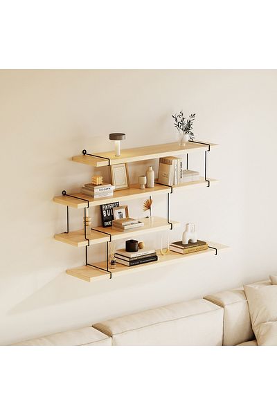 erorex Urban 4-Tier Metal Shelf - 80x17x47 cm