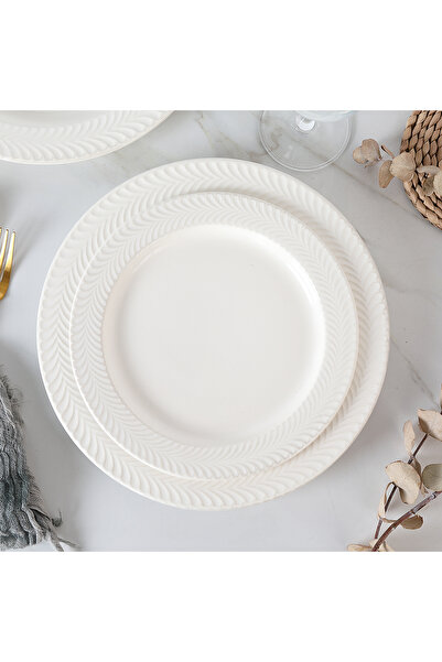 sharpdo 4pcs round ceramic plates set,with 2*8 inch plates and 2* 10 inch plates