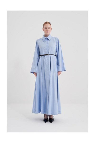 FUSHYA Rochie din popelin cu centura din piele