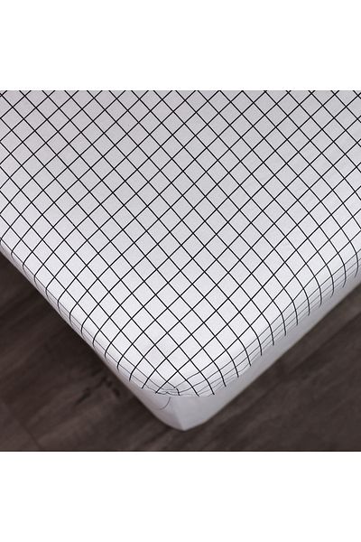 erorex ملاءة سرير مزدوجة من القطن بطبعة خطوط مالطا - 170×260 سم
