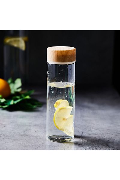 erorex Coolers Borosilicate Bottle with Wooden Finish Lid - 500 ml