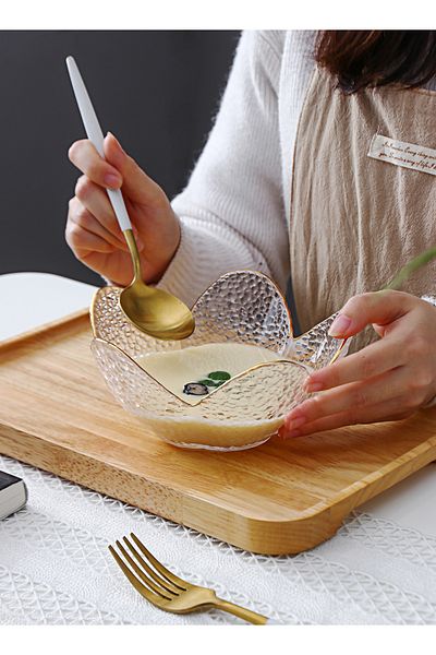 sharpdo Gold Drawing Glass Plate For Unicorn Lotus Plate