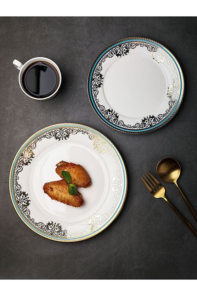 sharpdo 3-piece Golden Pattern Dinner Plate