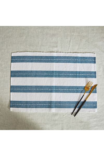 erorex Harley Azure Ribbed Placemat - 33x45 cm