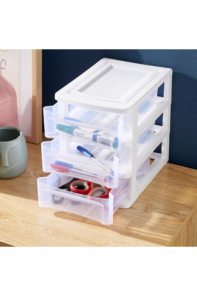 erorex Tidy 3-Tier Desk Organiser with Drawers - 25.5x18x24.3 cm