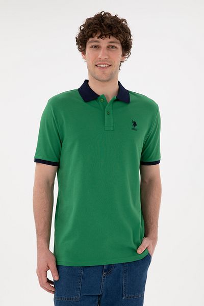 U.S. Polo Assn. Ανδρικό μπλουζάκι με κανονική εφαρμογή Polo Neck Green Basic 50284638 -vr054