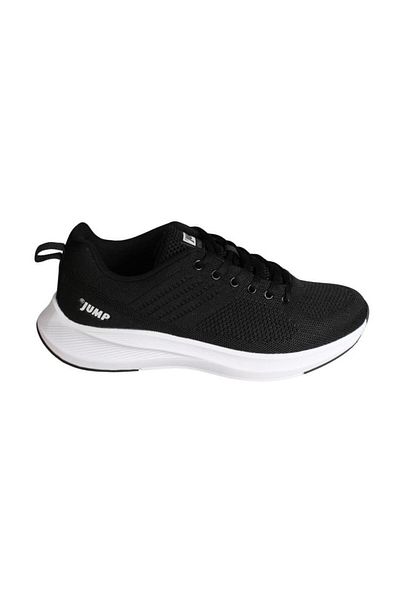 Jump Men's Black Gray Double Knitted Mesh Memory Comfortable Thick Sole Walking Sneacer Sports Shoes