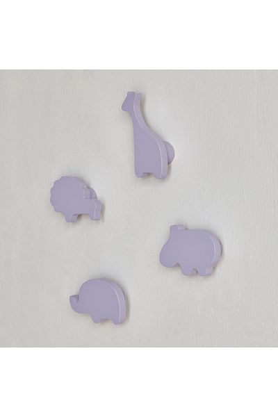 erorex Animal Shaped 4-Piece Wooden Wall Hook Set
