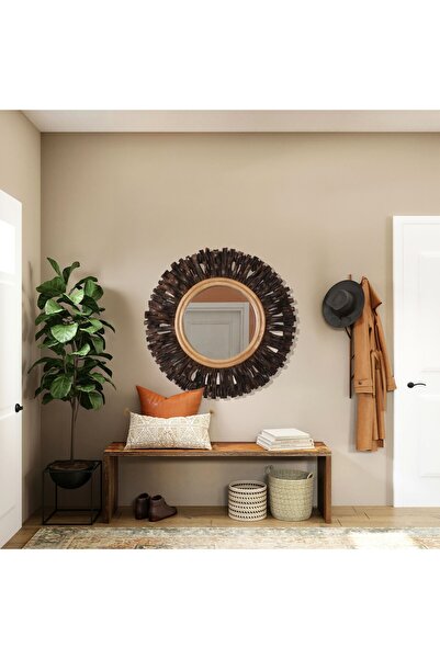 Mylamp CIRCLE of NATURE TEAK WOOD TİK AĞACI YUVARLAK AYNA 76x7 cm