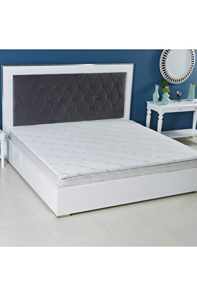 Generic غطاء مرتبة سوبر كينج من إسفنج ميموري فوم مريح من الخيزران - 200×200 سم