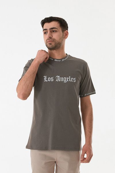 Fulla Moda Μπλουζάκι με στάμπα Los Angeles Crew Neck