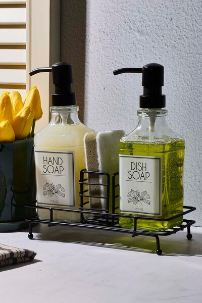 Perotti Lossy Metal Standlı 2'li Mutfak Sıvı Sabunluk