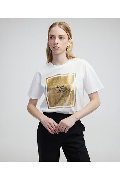 MISS IPEKYOL Tricou cu slogan imprimat cu folie