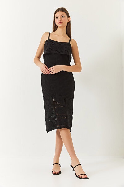 Bianco Lucci Rochie de damă, cu bretele cu detalii florale, ajurata, cu detalii de podea 60261407