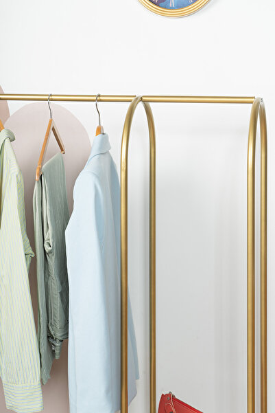 Fec Reklam 3 Raflı Metal Ayaklı Askılık Raflı Ayaklı Elbise Askılığı Konfeksiyon Askılığı Sunta Raflı