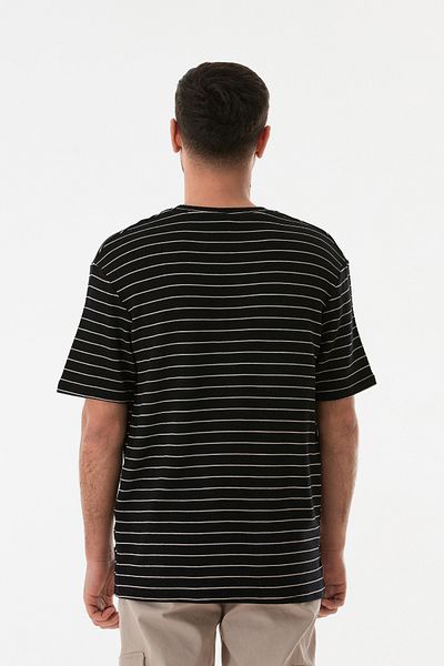 Fulla Moda Μπλουζάκι με ριγέ Jacquard Crew Neck