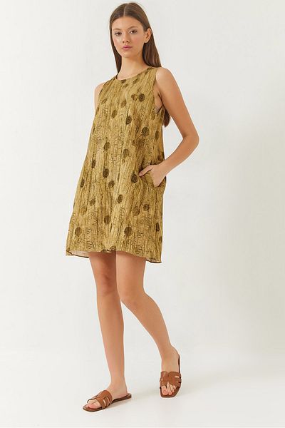 Bianco Lucci Women's A-Line Pocket Detail Printed Dress 70306 60271062