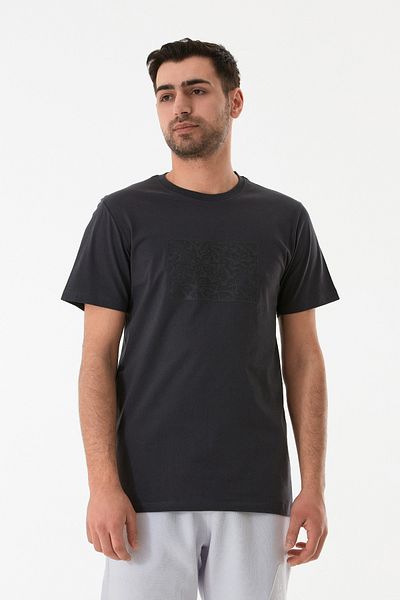 Fulla Moda Μπλουζάκι με ανάγλυφο εμπριμέ λαιμόκοψη