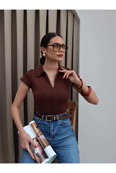 ESRAHELVACI Cipzáras rövid ujjú body