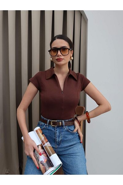 ESRAHELVACI Body s krátkým rukávem na zip