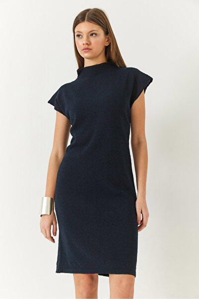 Bianco Lucci Rochie mini tricotaj cu jumătate de gât țesut pentru femei 60261408