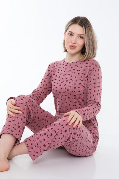 FAMESTEKSTİL Costum de pijama de vară cu mâneci lungi