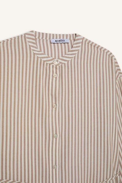 DeFacto New Season Relax Fit Striped Long Sleeve Lace up Shirt Tunic