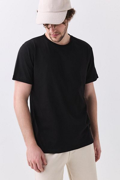 Trendiz Ανδρικό μαύρο μπλουζάκι Basic - 100% βαμβάκι 2091