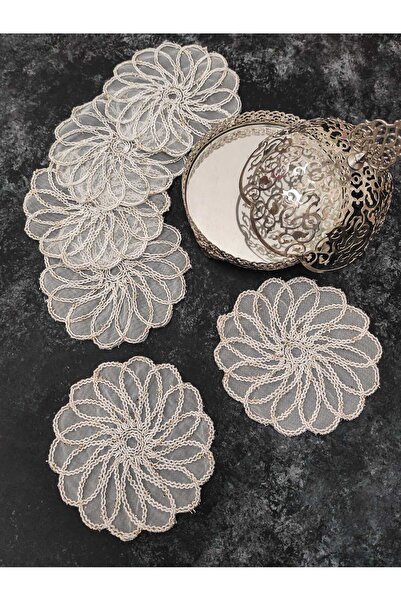 Çt Çeyizci Tekstil Sunumluk Peçete, Kokteyl Peçetesi, Kahve Yanı Sunumluk, Bardak Altlığı 6 Adet Sunum Peçetesi