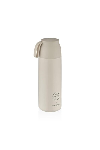 Shotay 470ml Ecru Happy Steel Thermos Flask
