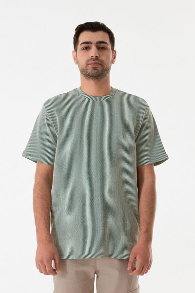 Fulla Moda Μπλουζάκι με ριγέ με ριγέ λαιμόκοψη