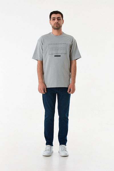 Fulla Moda Σύνθημα ανάγλυφο T-Shirt με λαιμόκοψη