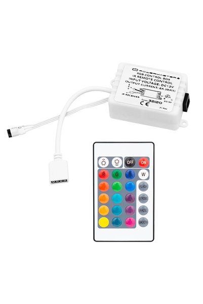 Powermaster PM-32120 24-Tuşlu IR Kumandalı RGB Şerit LED Kontrol Devresi 12 V...