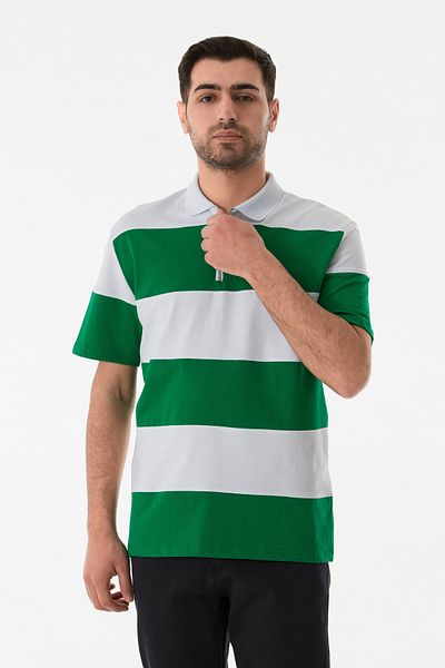 Fulla Moda Μπλουζάκι με μισό φερμουάρ Polo Neck Color Block