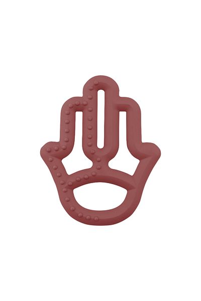 OiOi Silicone Teether Mother's Hand - Velvet Rose