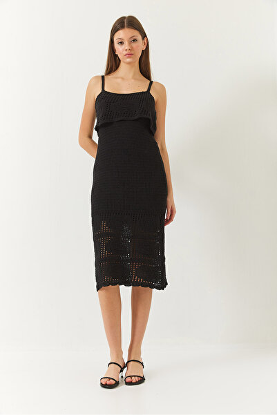 Bianco Lucci Rochie de damă, cu bretele cu detalii florale, ajurata, cu detalii de podea 60261407