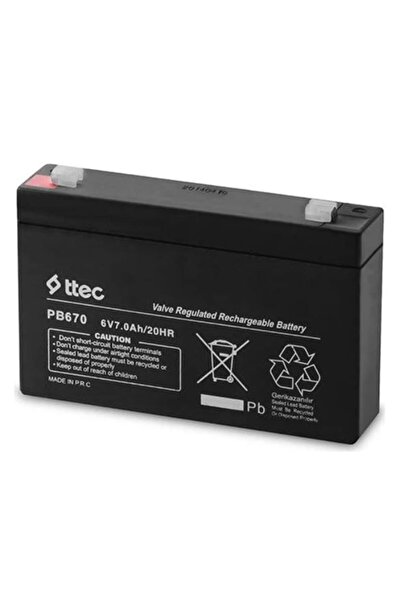 Powermaster Ttec 6 Volt 7 Amper Kuru Akü (151x35x94mm)