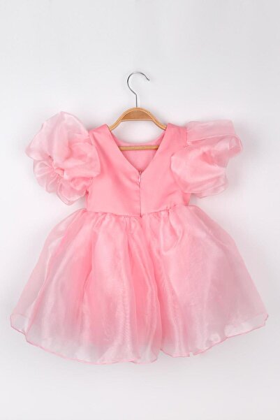 Le Mabelle Pink Crowned Organza Girl's Party Dress - Carlene