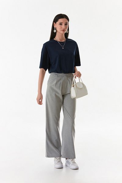 Fulla Moda Velcro Zippered Palazzo Fabric Trousers