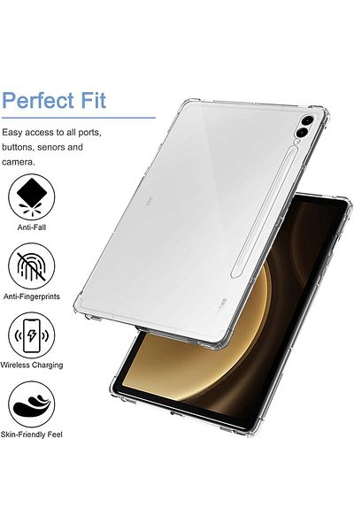 AWH Carinacoco Clear Case for Samsung Galaxy Tab S9 FE Plus 12.4", Soft TPU Shockproof Cover