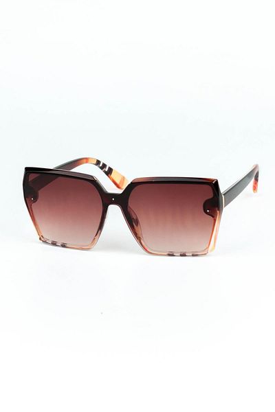 Di Caprio Women's Leopard Uv400 Protected Geometric Model Sunglasses
