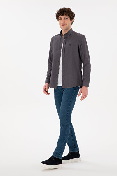 U.S. Polo Assn. Erkek Antrasit Uzun Kollu Basic Gömlek 50296777-VR006