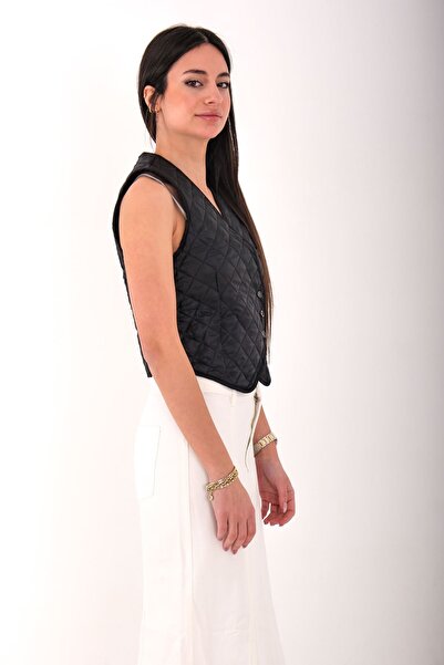 Blues Outlet Women's Stretch Quilted Vest-Black