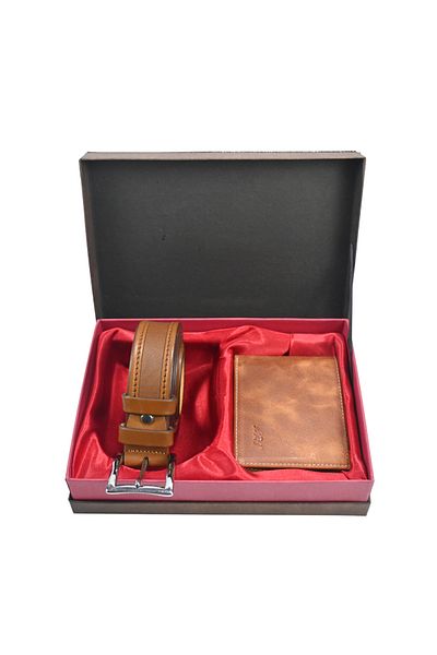 Sia Çanta Genuine Leather Groom Set of 2 Belt & Wallet & Custom Belt Size & Wallet Model Change Feature
