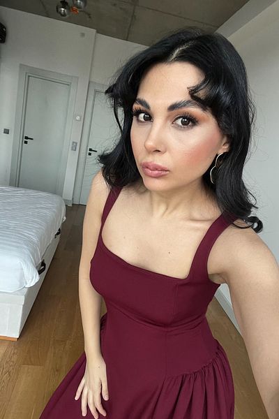 Seda Yalçın Atelier Burgundy Strappy Square Neck Paris Dress