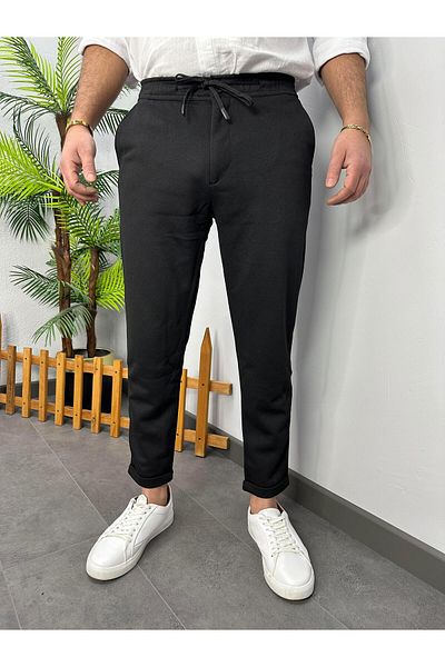 MODA Double Leg Waist Drawstring Black Jogger